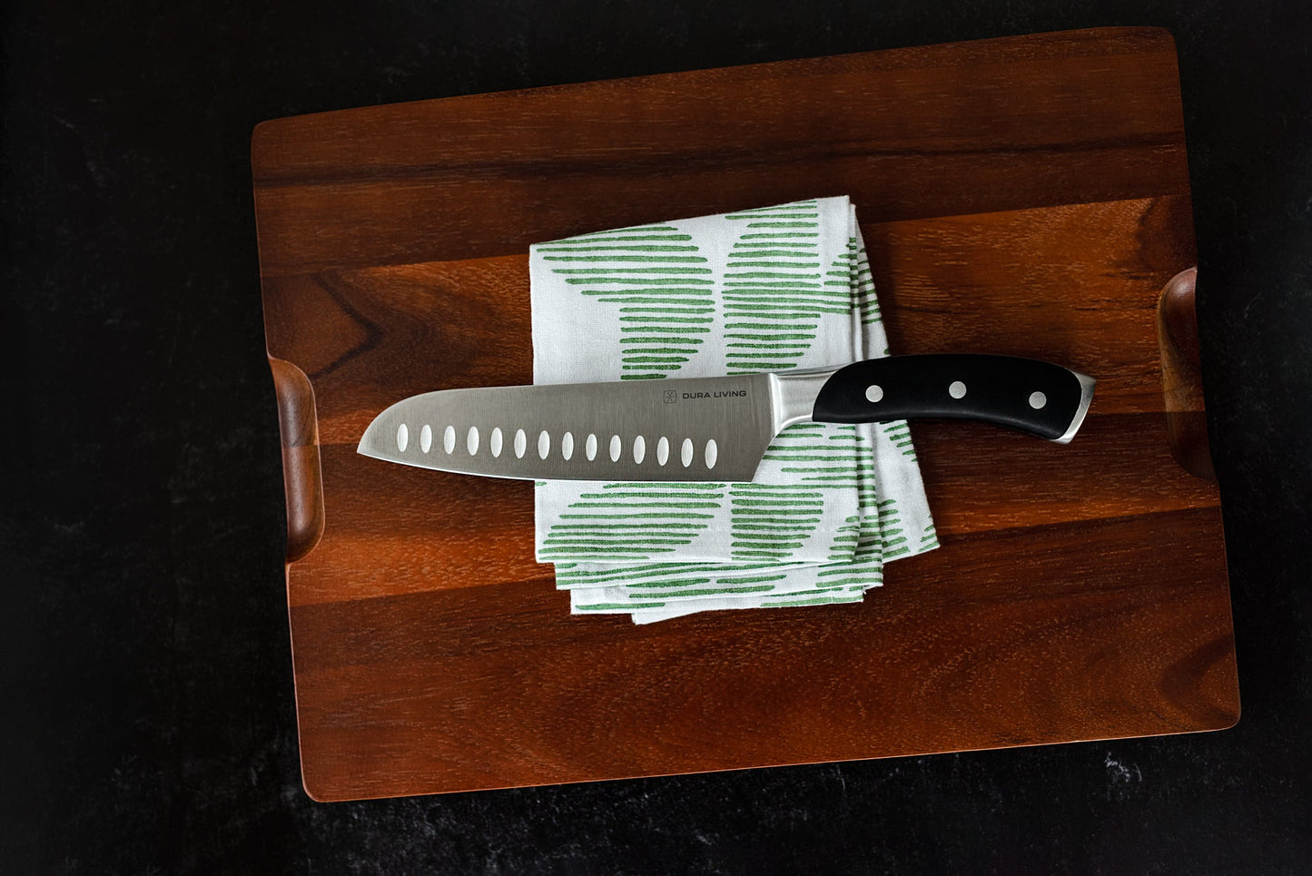 Elite 7 inch Santoku Knife - Black-1