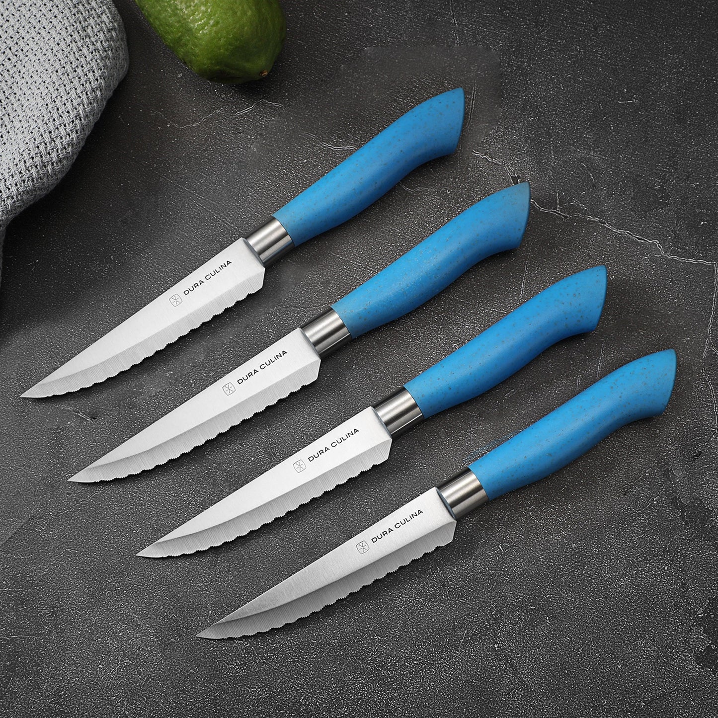 EcoCut 8 Piece Steak Knife Set, Blue-1