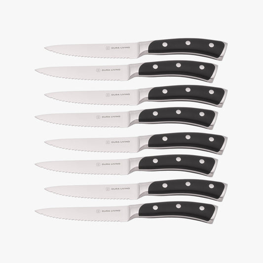 Elite Set of 8 Steak Knives - Black-0