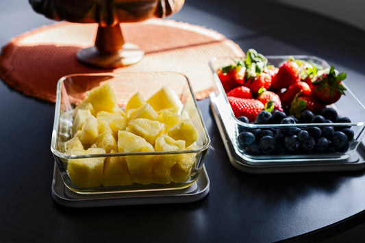 Glass Food Storage Containers - 4 Piece 6.55 Cup (2 Containers + 2 Lids) Rectangular Set-0