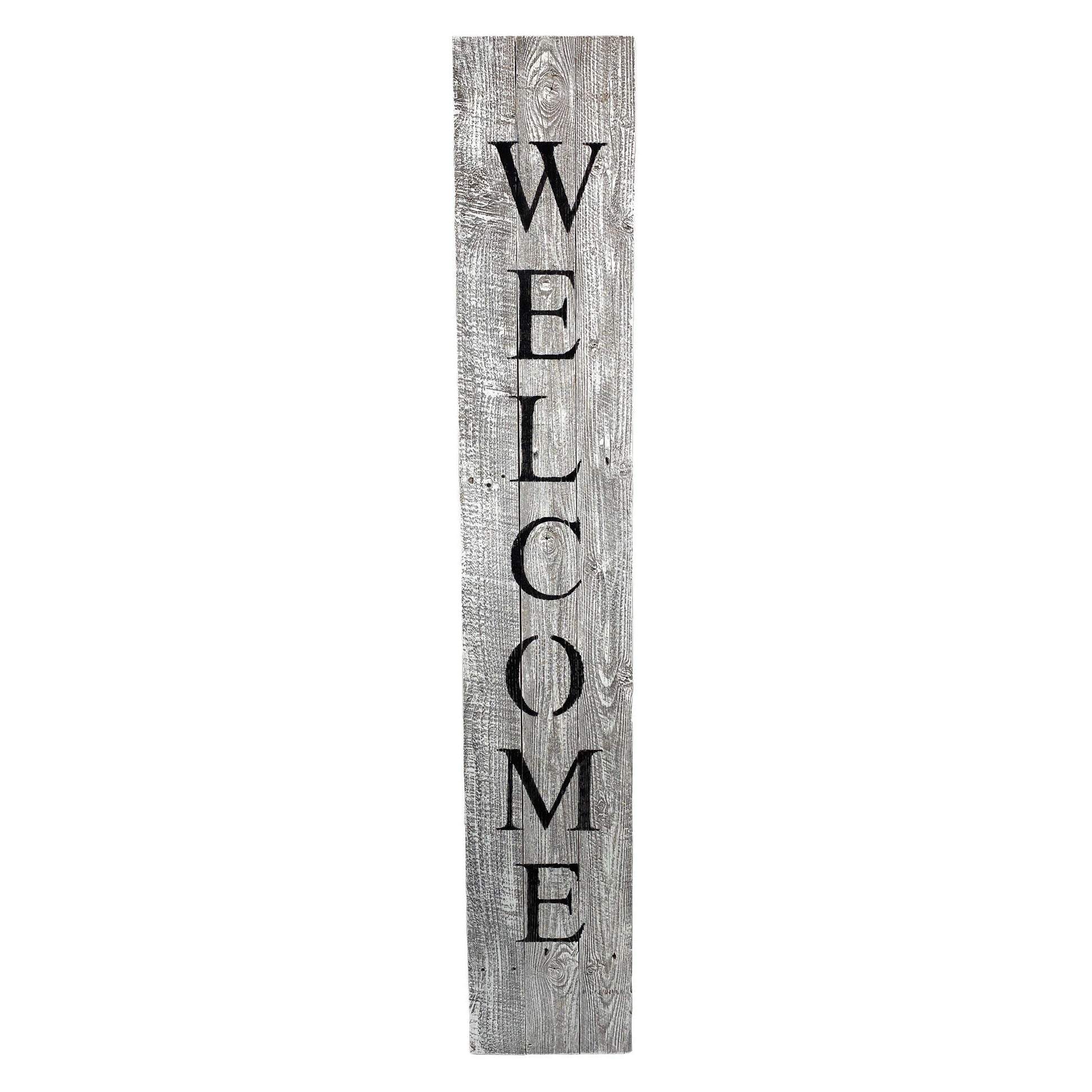 Rustic White Wash Front Porch Welcome Sign-1
