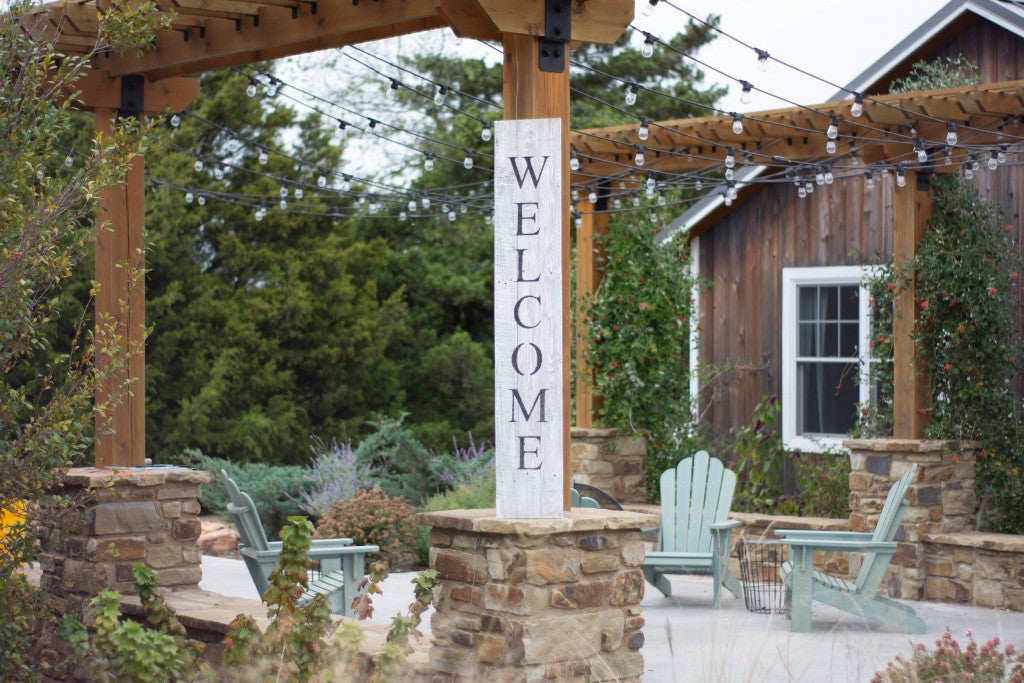 Rustic White Wash Front Porch Welcome Sign-4