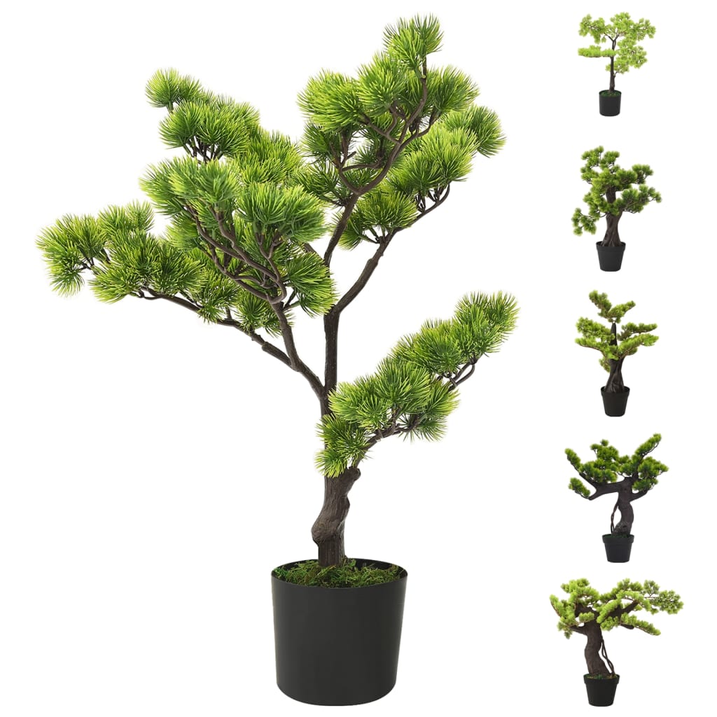 vidaXL Artificial Bonsai Tree Artificial Pinus Bonsai with Pot 23.6" Green-5